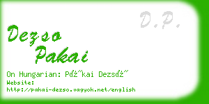 dezso pakai business card